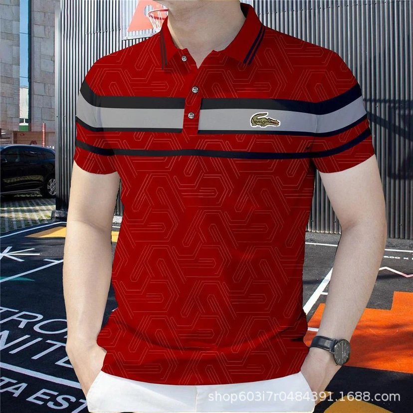 Design Eagle Brand Eagle Print Blue and White Polo Shirt Tops Polo - 15