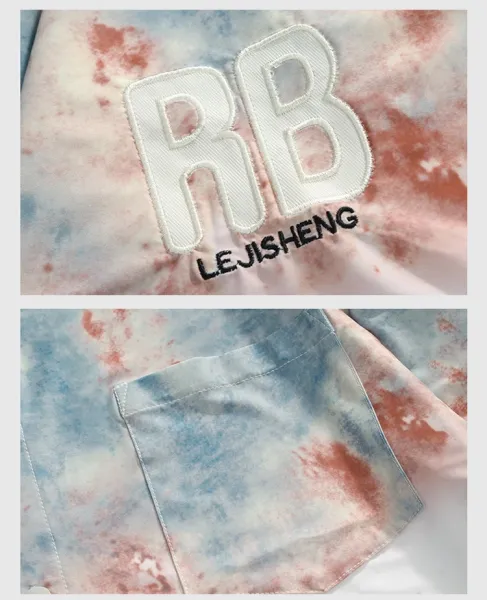 Design Tie-Dye Ombre Short Sleeve Shirt Tops Shirt - 23