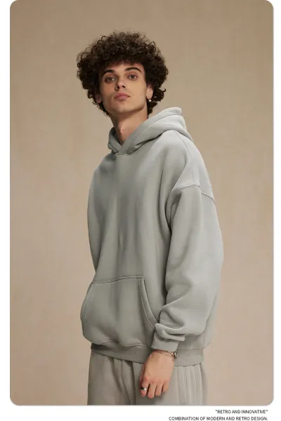 Design 350G Thickened Faint Yellow Hoodie - 37