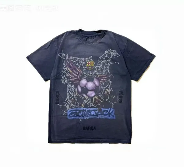 Cactus Jack x FC Barcelona Winged Soccer Ball Graphic T-Shirt - 1