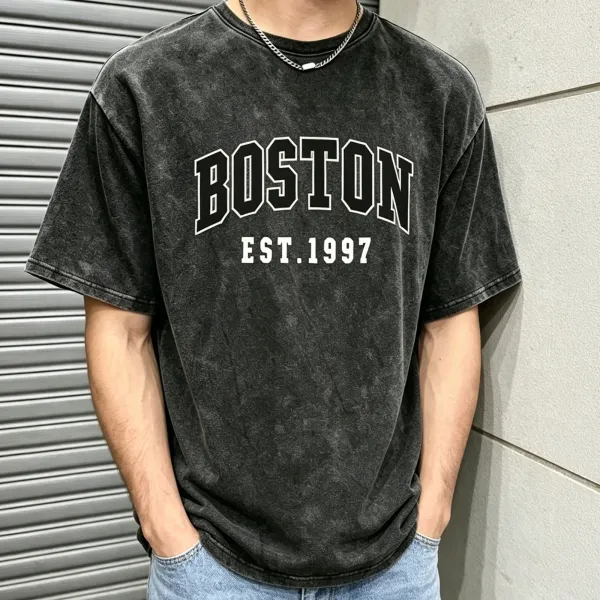 Design Boston Est. 1997 Washed Black T-Shirt - 1