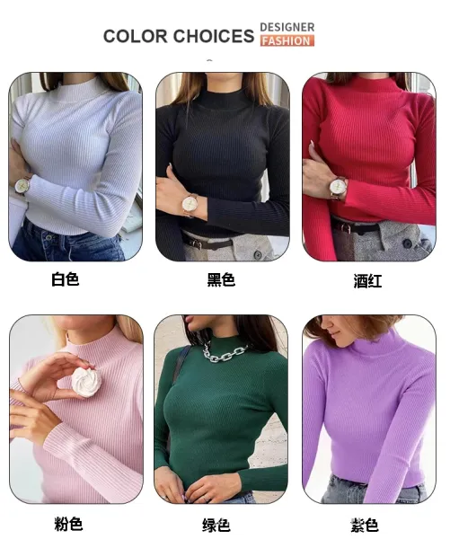 Design Ribbed V-Neck Long Sleeve Sweater Light Blue - 16