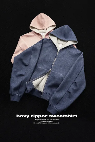 Design Oversized Zip-Up Hoodie Black - 7