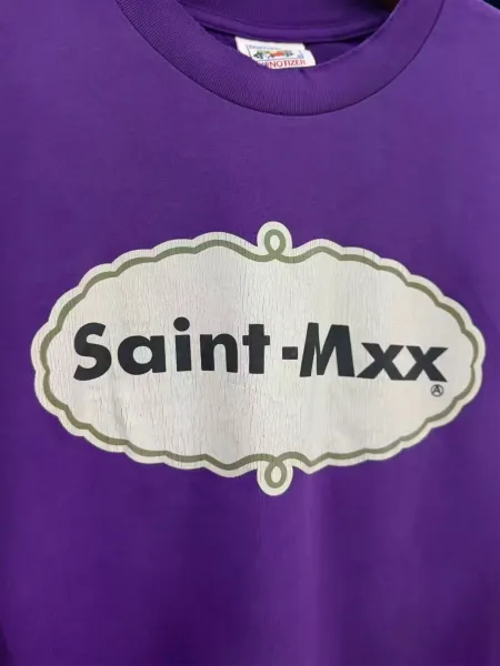 Design Saint-Mxx Logo Graphic T-Shirt Purple T-Shirts - 13