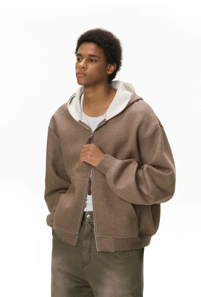 Design Oversized Zip-Up Hoodie Black - 23