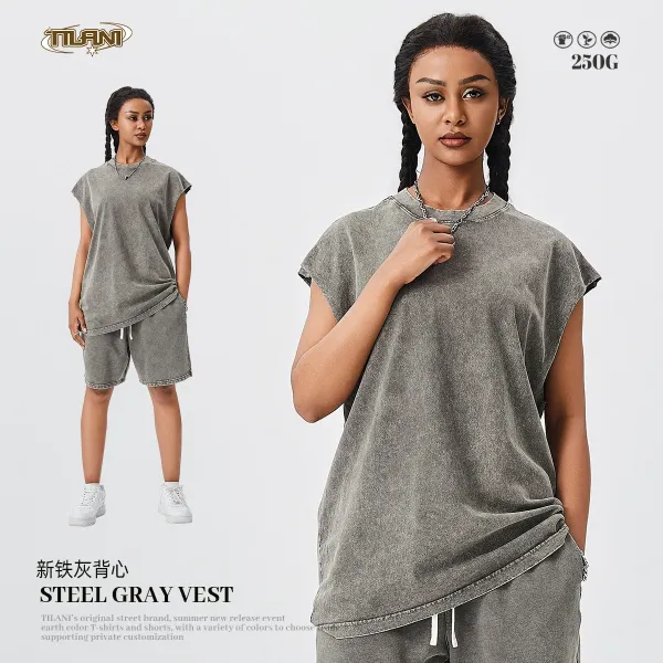 Design TILANI Steel Gray Vest Top - 1