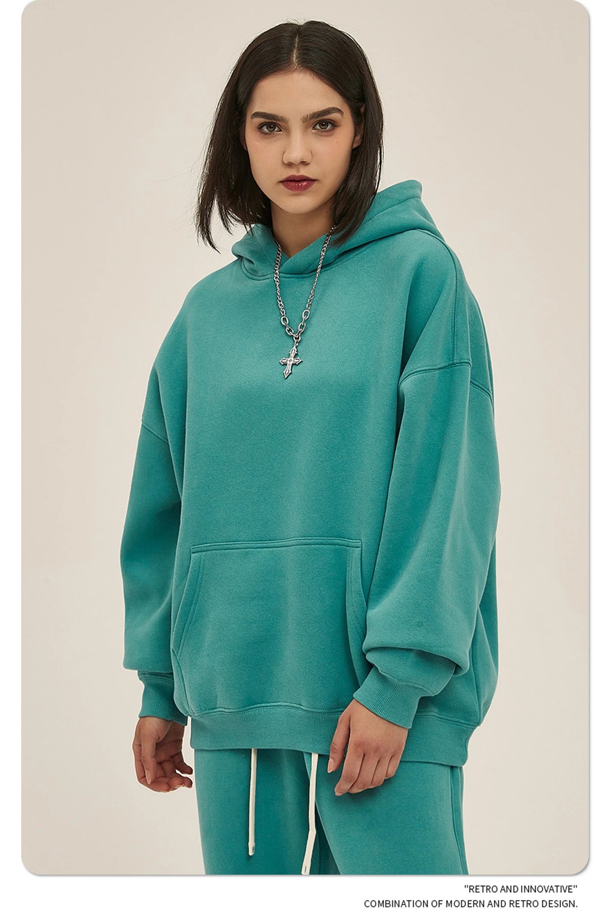 Design 350G Thickened Faint Yellow Hoodie - 59
