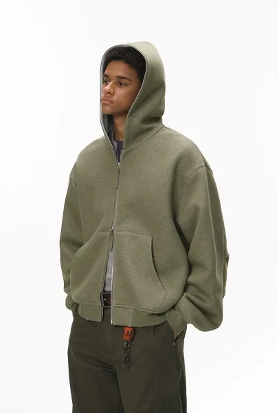 Design Oversized Zip-Up Hoodie Black - 39