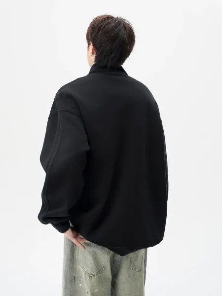 Design Half-Zip Oversized Hoodie Gray - 28