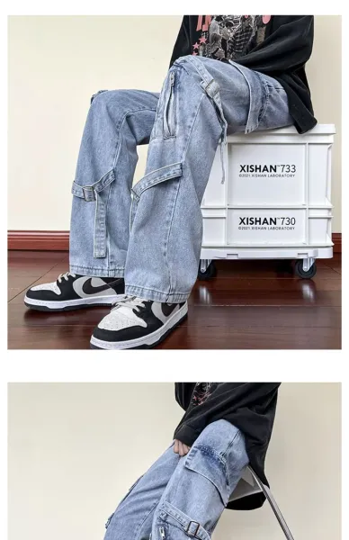 Design T-Light Cargo Jeans Black Pants Jeans - 6
