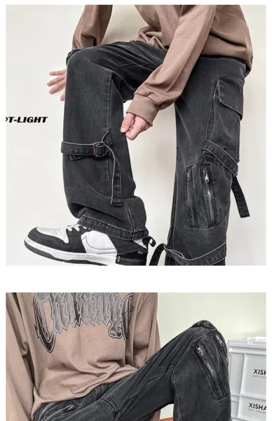 Design T-Light Cargo Jeans Black Pants Jeans - 12