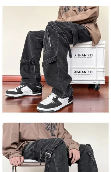 Design T-Light Cargo Jeans Black Pants Jeans - 14
