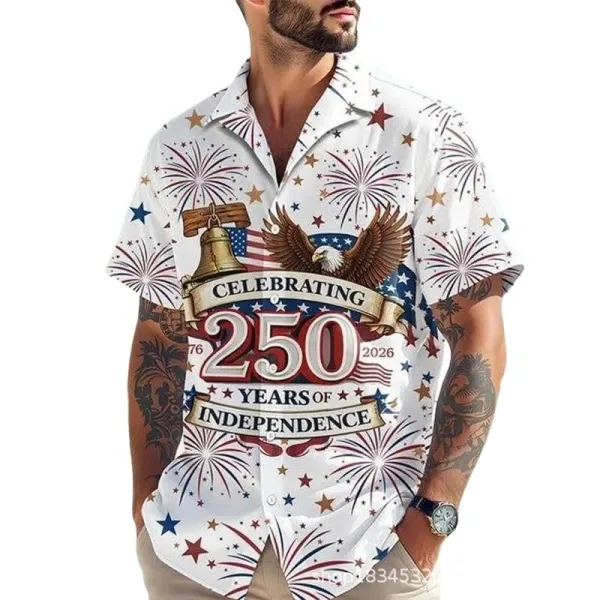 Design 250 Years of Independence Patriotic Print Shirt - 1