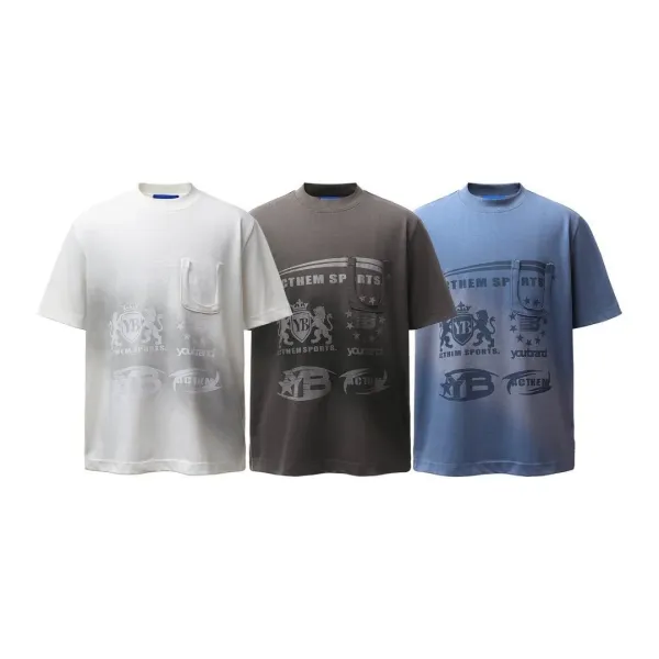 Design Acthem Sports Pocket Graphic T-Shirt Blue T-Shirts - 2