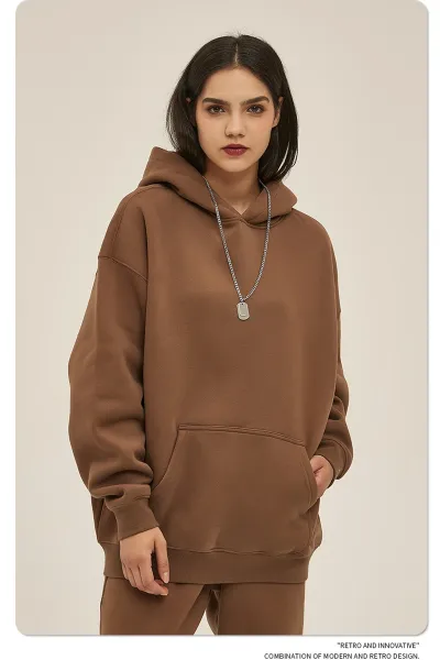 Design 350G Thickened Faint Yellow Hoodie - 98