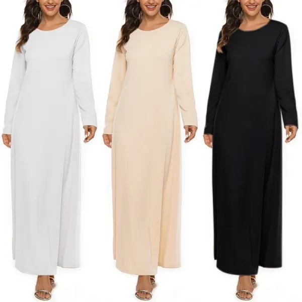 Design Long Sleeve Maxi Dress Beige - 4