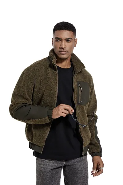 Design Fleece Sherpa Jacket Beige Outerwear - 35