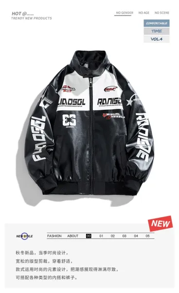 Design Racing-Inspired Graphic Bomber Jacket White / Black Outerwear Jacket - 3