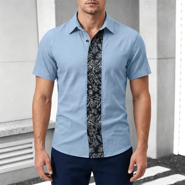 Design Paisley Panel Shirt Black - 17