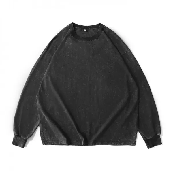 Design Acid Wash Olive Long Sleeve Tee T-Shirts - 9