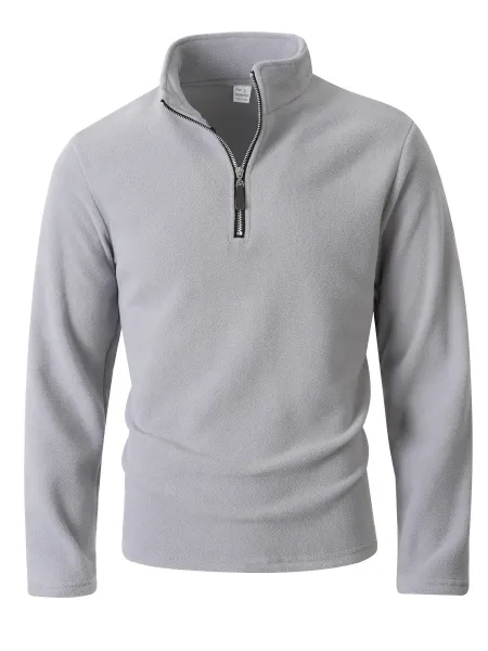 Design Quarter-Zip Fleece Pullover Black Sweater - 6