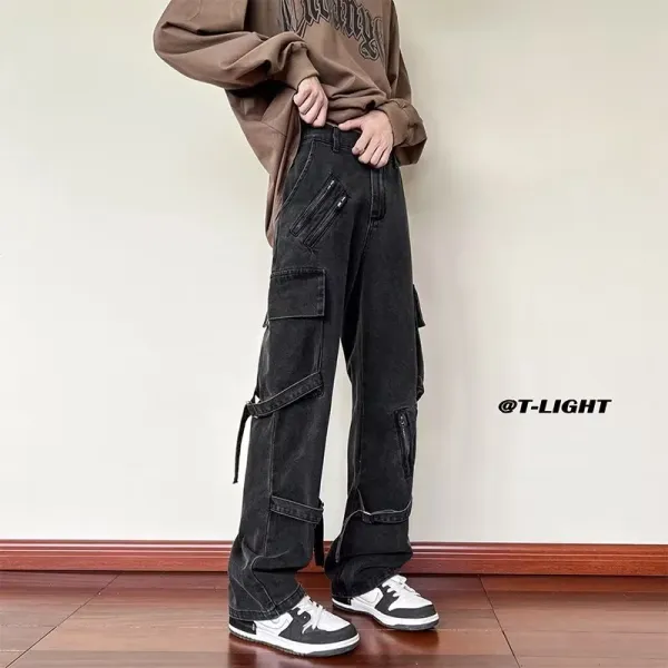 Design T-Light Cargo Jeans Black Pants Jeans - 1