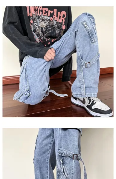 Design T-Light Cargo Jeans Black Pants Jeans - 8
