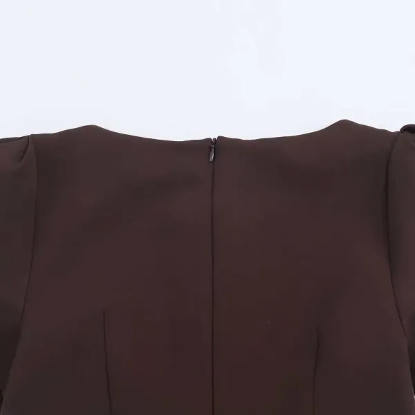 Design Puffed Sleeve Mini Dress Black - 16