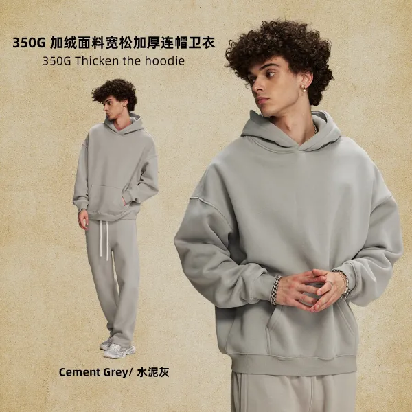 Design 350G Thicken Hoodie Cement Grey - 1
