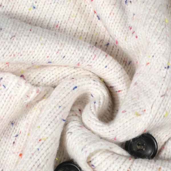 Design Cropped Speckled Knit Cardigan White Outerwear.cardigan - 13