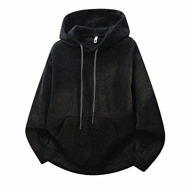 Design Corduroy Hoodie Black - 1