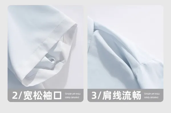 Design Oversized Short-Sleeve Button-Up Shirt with Gradient Dip-Dye Hem Tops Shirt - 11