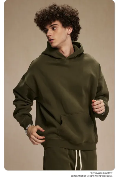 Design 350G Thickened Faint Yellow Hoodie - 14