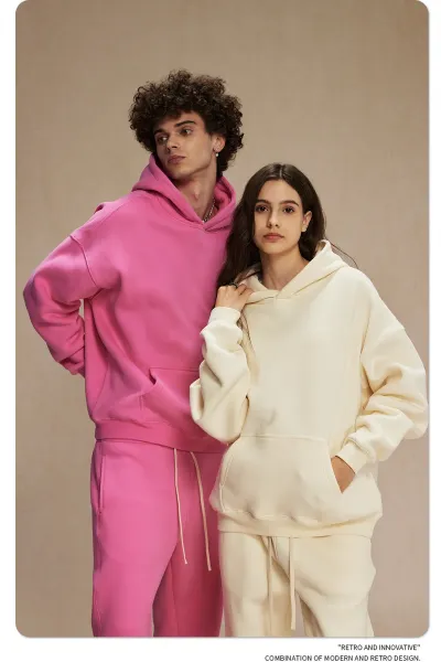 Design 350G Thickened Faint Yellow Hoodie - 21