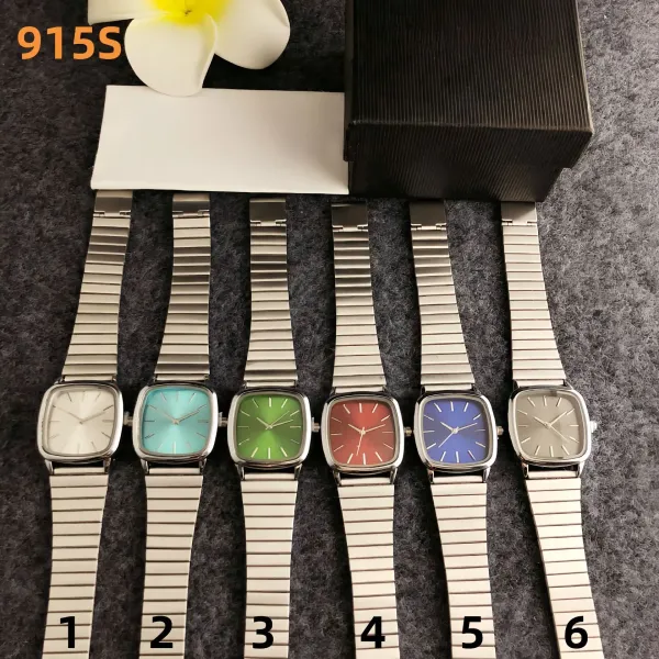Design Square Dial Rose Red Quartz Watch with Stainless Steel Bracelet Watches - 14