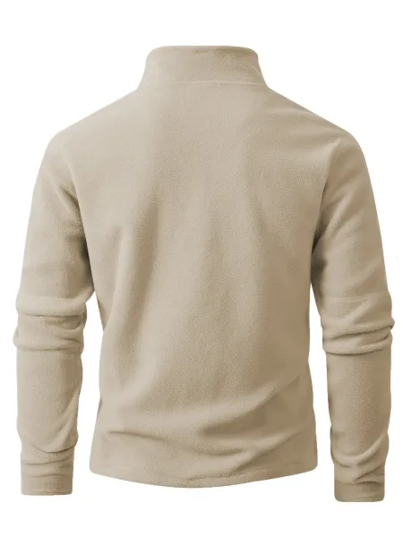 Design Quarter-Zip Fleece Pullover Black Sweater - 31