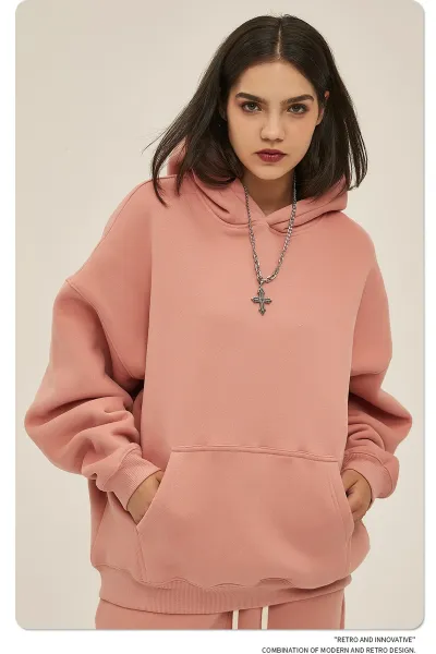 Design 350G Thickened Faint Yellow Hoodie - 80