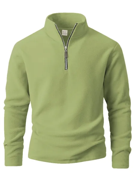 Design Quarter-Zip Fleece Pullover Black Sweater - 36