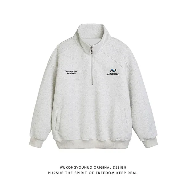 Design Half-Zip Oversized Hoodie Gray - 18