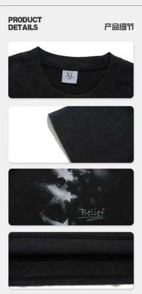 Design Belief Graphic Print Black T-Shirt Tops.t Shirts - 12