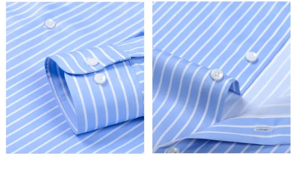 Design Striped Button-Down Shirt Navy Red White - 27