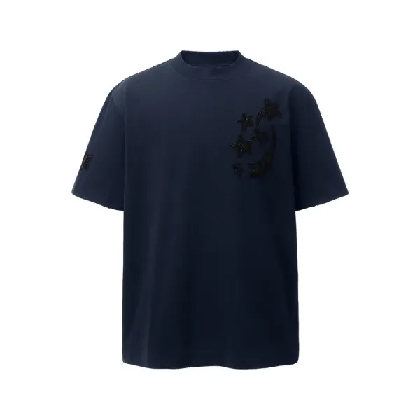 Design Star Embroidery Navy T-Shirt - 1