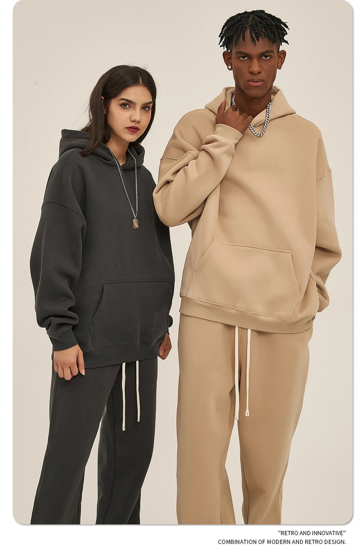 Design 350G Thickened Faint Yellow Hoodie - 83