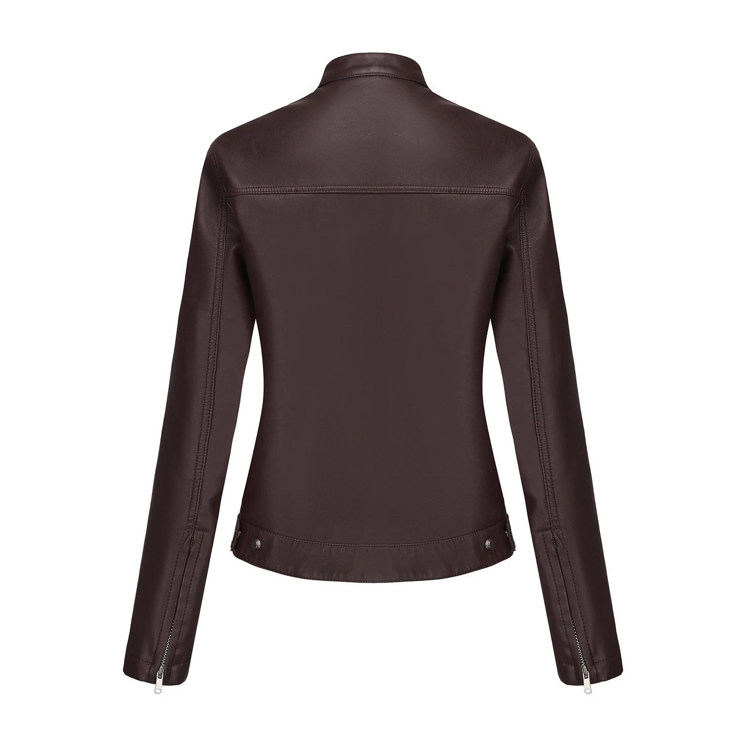Design Faux Leather Moto Jacket Navy - 33