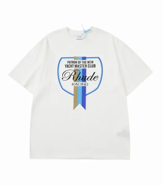 Rhude Racing Shield Graphic T-Shirt White - 1
