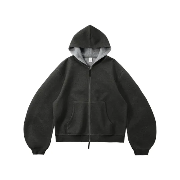 Design Oversized Zip-Up Hoodie Black - 1