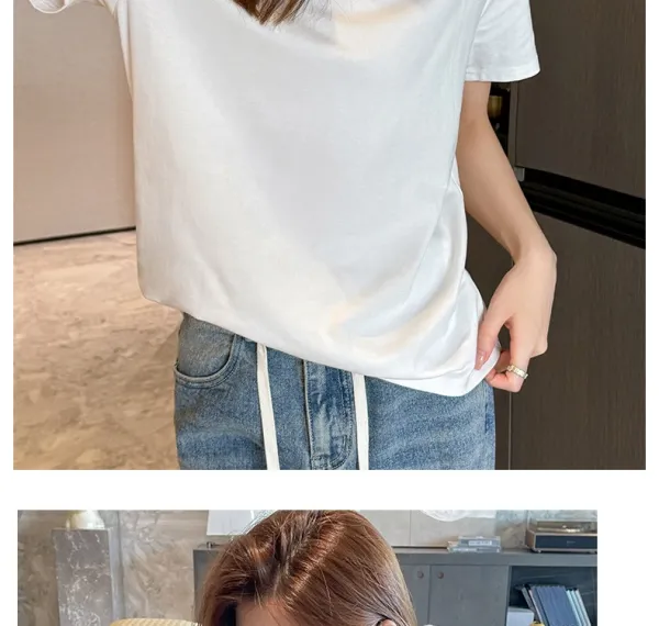 Design V-Neck Relaxed Fit T-Shirt in Soft Pink - 17