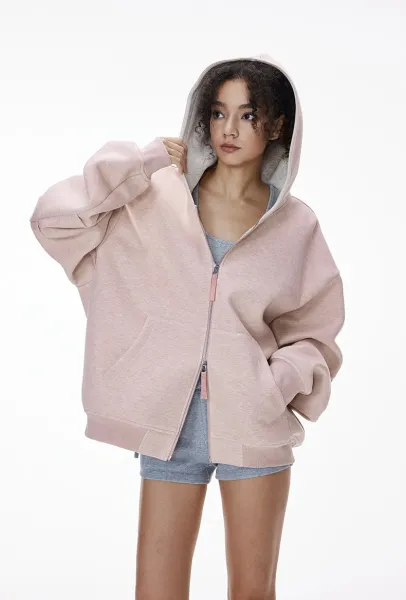 Design Oversized Zip-Up Hoodie Black - 15