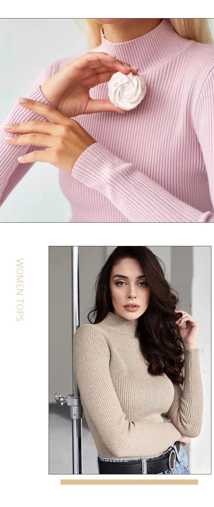 Design Ribbed V-Neck Long Sleeve Sweater Light Blue - 20