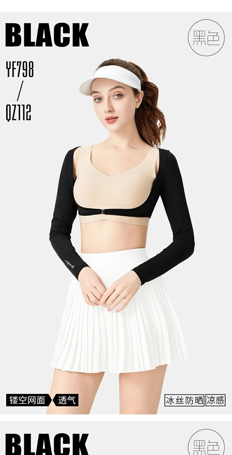 Design Golf Ice Silk Base Layer Black Long Sleeve Crop Top Base Layer - 14